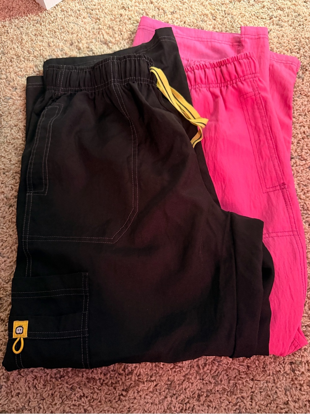 Spread Good Cheer Scrub Black and Pink Drawstring Bottoms
